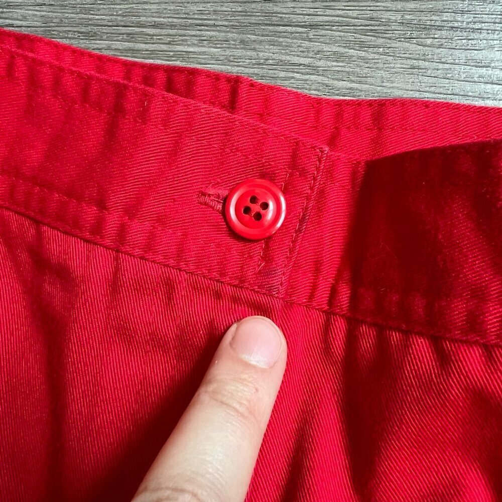Vintage 90s High Waisted Camp Shorts Mom Shorts Red Domino Size 12 - Picture 2 of 4